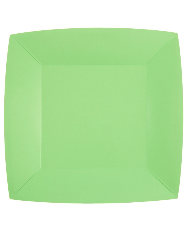 Platos cuadrado grande Verde Menta 23x23cm fibra natural 290gr/m2 ***OFERTA DTO NO ACUMULABLE