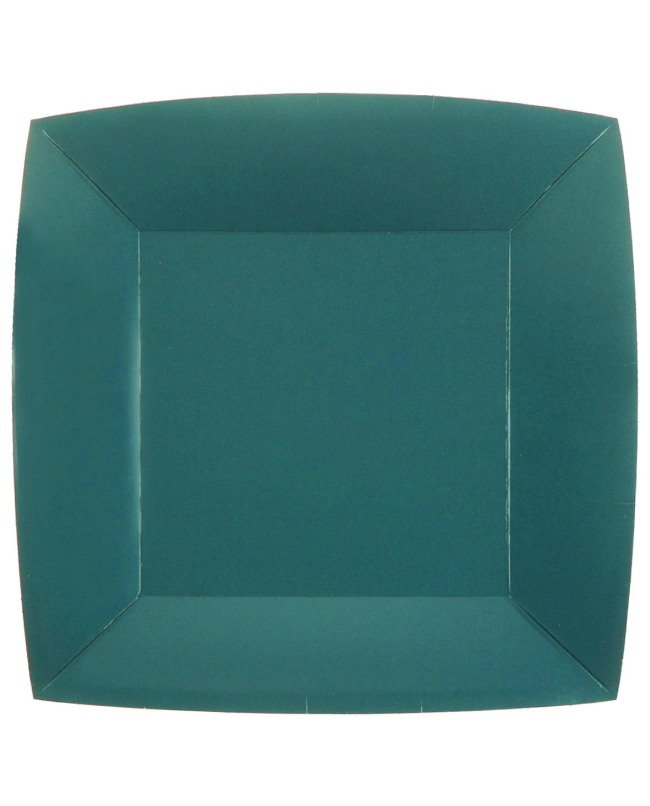 Platos cuadrado grande Azul Pato 23x23cm fibra natural 290gr/m2 ***OFERTA DTO NO ACUMULABLE