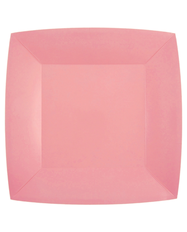 Platos cuadrado grande Rosa 23x23cm fibra natural 290gr/m2 ***OFERTA DTO NO ACUMULABLE
