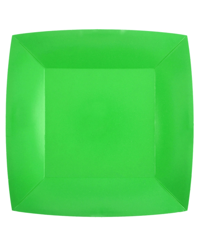 Platos cuadrado grande Verde Manzana 23x23cm fibra natural 290gr/m2 ***OFERTA DTO NO ACUMULABLE