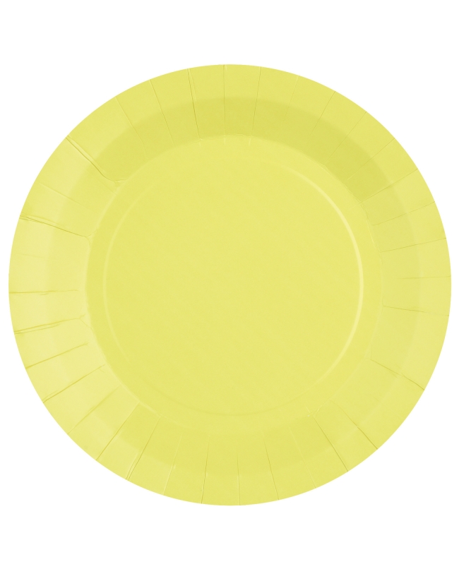 Platos redondo grande Amarillo Limon 22.5cm fibra natural 290gr/m2 ***OFERTA DTO NO ACUMULABLE
