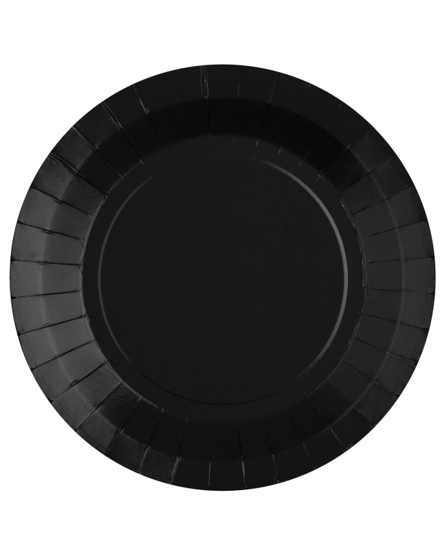 Platos redondo grande Negro 22.5cm fibra natural 290gr/m2 ***OFERTA DTO NO ACUMULABLE