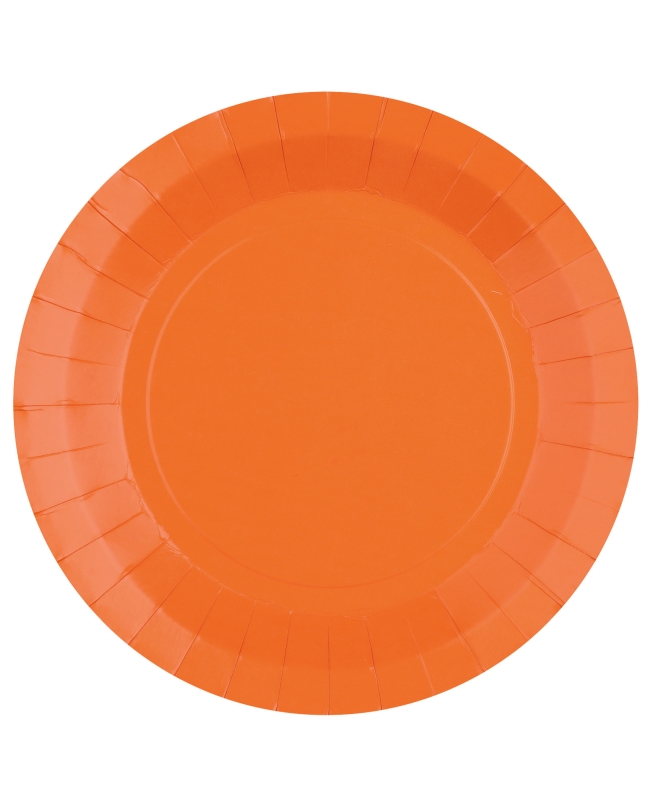 Platos redondo grande Naranja 22.5cm fibra natural 290gr/m2 ***OFERTA DTO NO ACUMULABLE