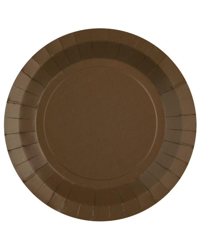 Platos redondo grande Chocolate 22.5cm fibra natural 290gr/m2
