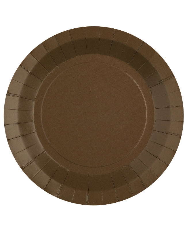 Platos redondo grande Chocolate 22.5cm fibra natural 290gr/m2 ***OFERTA DTO NO ACUMULABLE