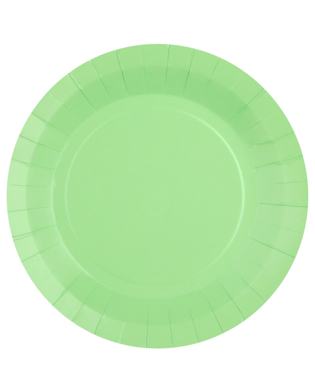 Platos redondo grande Verde Menta 22.5cm fibra natural 290gr/m2 ***OFERTA DTO NO ACUMULABLE