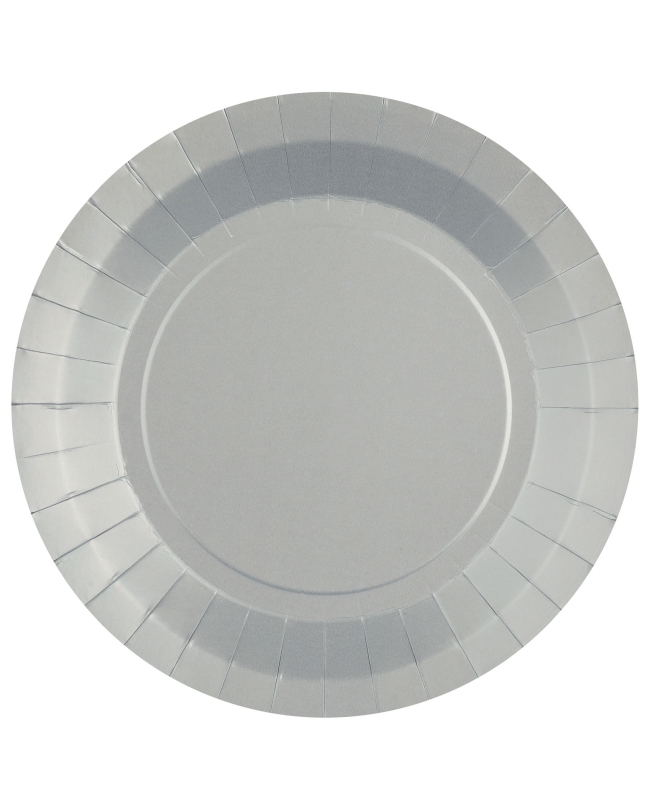 Platos redondo grande Plata 22.5cm fibra natural 290gr/m2 ***OFERTA DTO NO ACUMULABLE