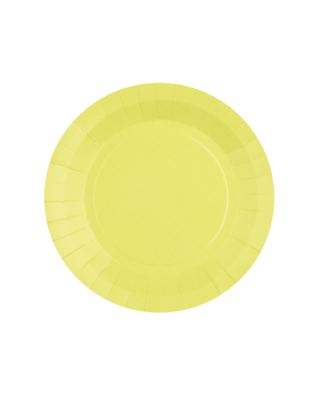 Platos redondo peque&ntilde;o Amarillo Limon 17.5cm fibra natural 290gr/m2 ***OFERTA DTO NO ACUMULABLE