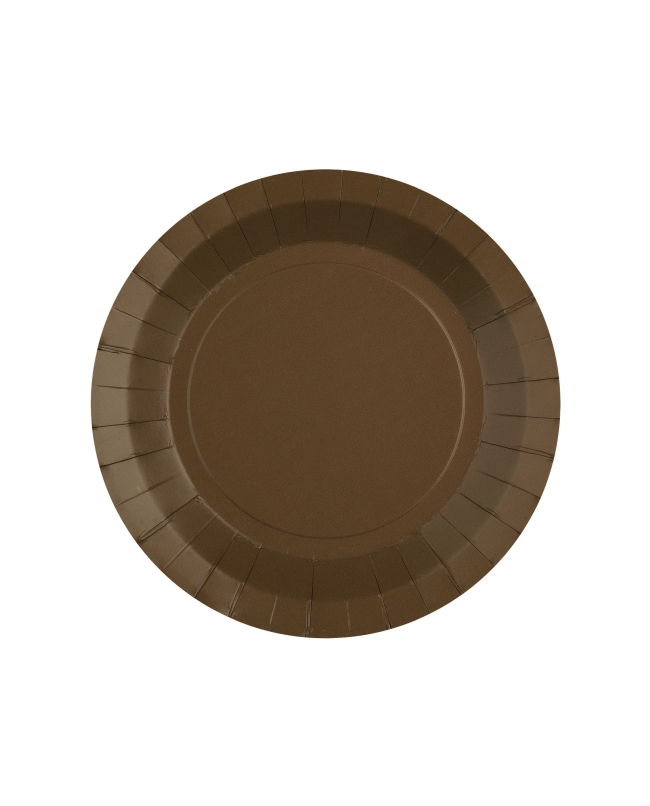 Platos redondo peque&ntilde;o Chocolate 17.5cm fibra natural 290gr/m2 ***OFERTA DTO NO ACUMULABLE