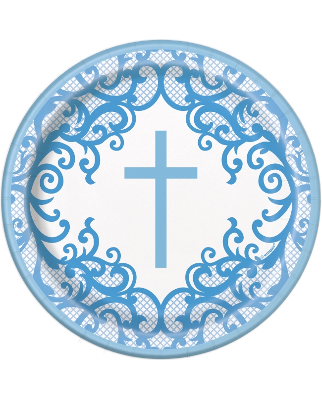 Platos 17,5cm Comunion Cruz Azul