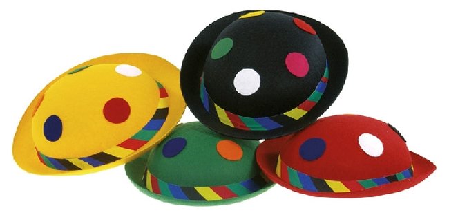 Sombrero Hongo Payaso De Tela Surtido