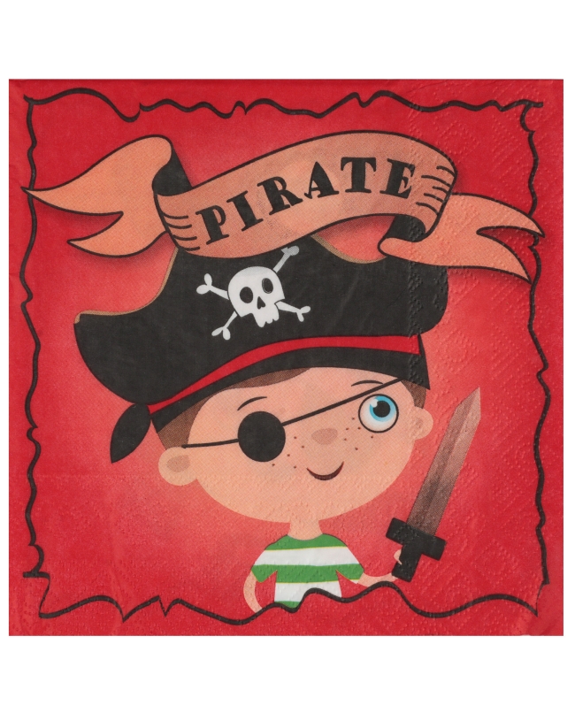 Servilletas Pirata 33X33cm Papel 3 Capas ***OFERTA DTO NO ACUMULABLE
