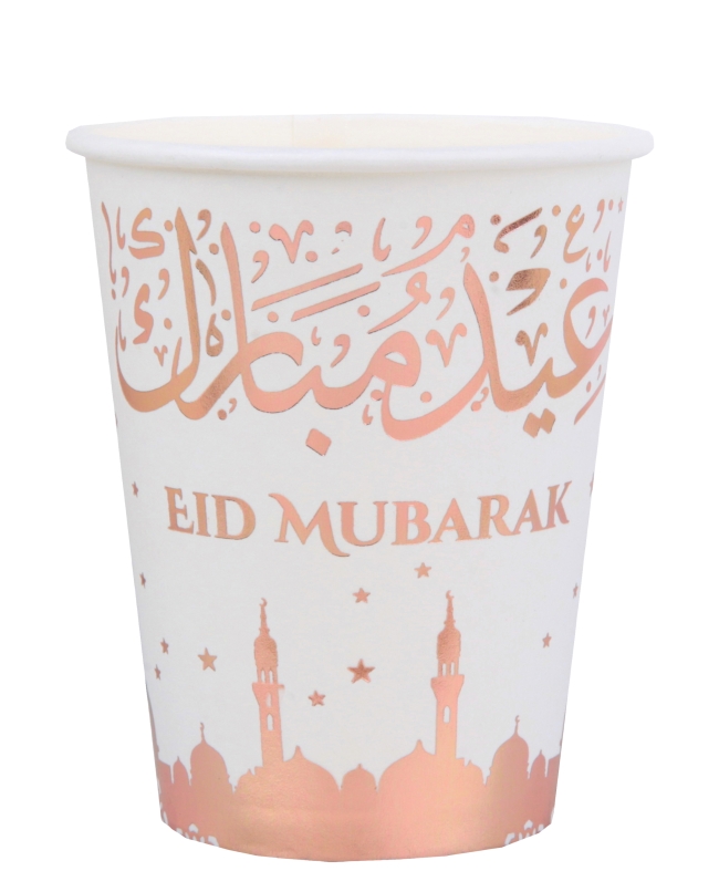 Vasos Eid Mubarak Rosa 7.8 X 9.7cm 27cl Carton ***OFERTA DTO NO ACUMULABLE