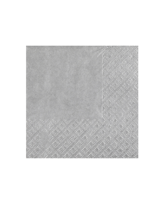 Servilletas cristal coctel Plata 21x20cm Papel 3c 18gr/m2 ***OFERTA DTO NO ACUMULABLE