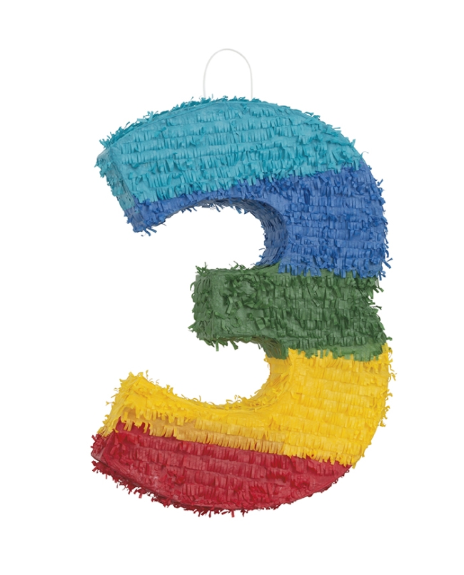 Piñata Numero 3 Multicolor 53cm
