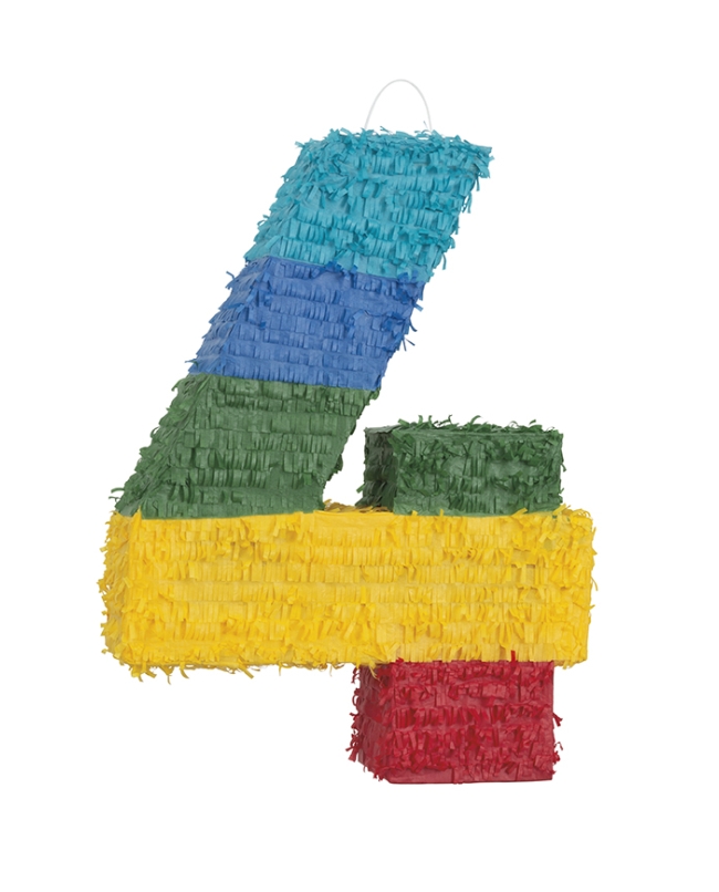 Piñata Numero 4 Multicolor 53cm