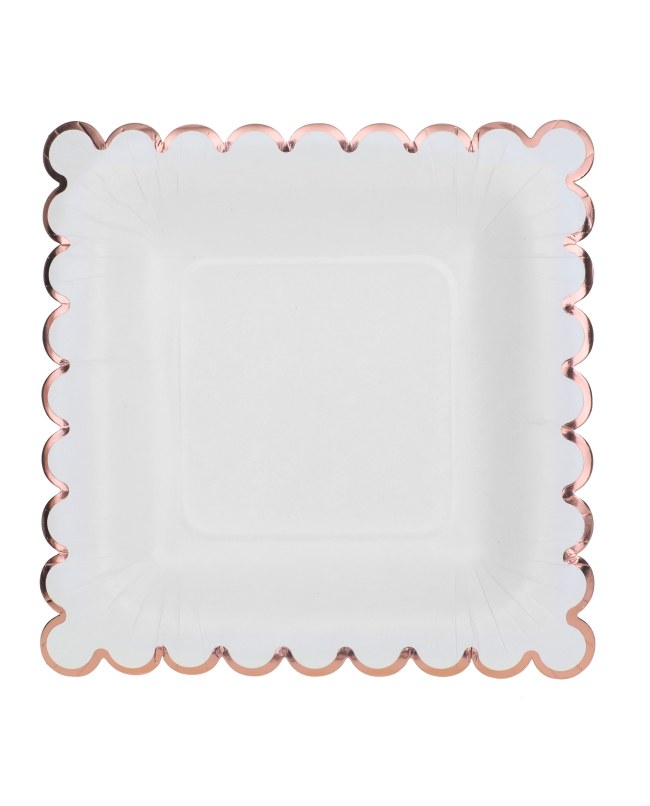 Platos Borde Rosa 18 X 18cm Carton ***OFERTA DTO NO ACUMULABLE