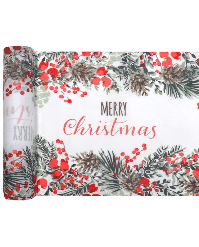 Camino Mesa Merry Christmas 28.5cm x 2,5m Tejido No Tejido Poliester ***OFERTA DTO NO ACUMULABLE