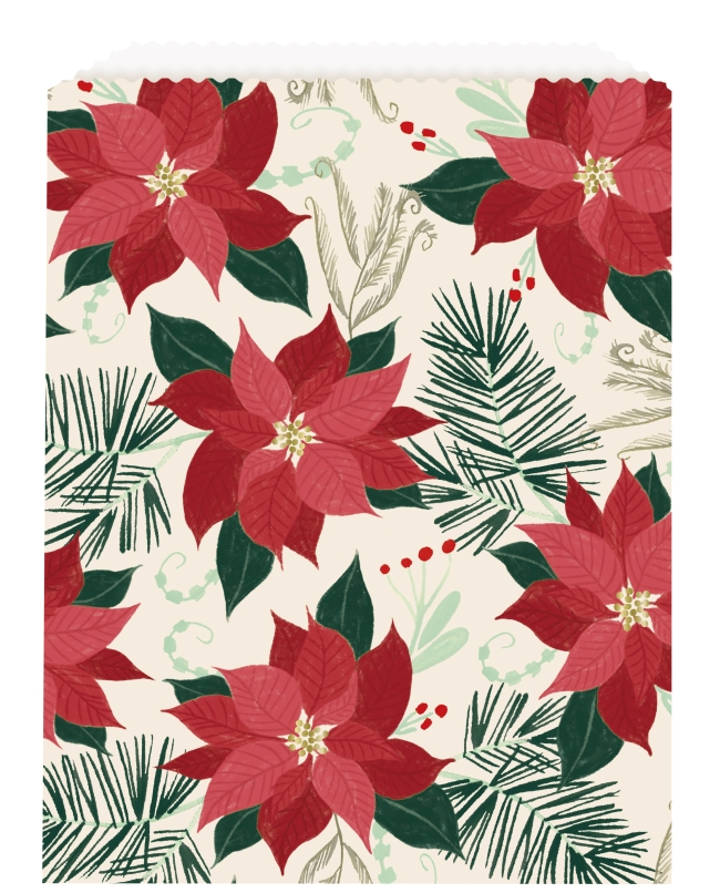 Bolsas Papel Poinsettia