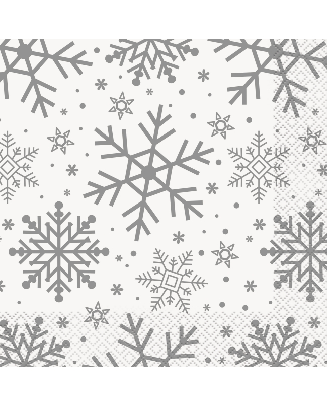 Servilletas 33X33cm Copos Nieve