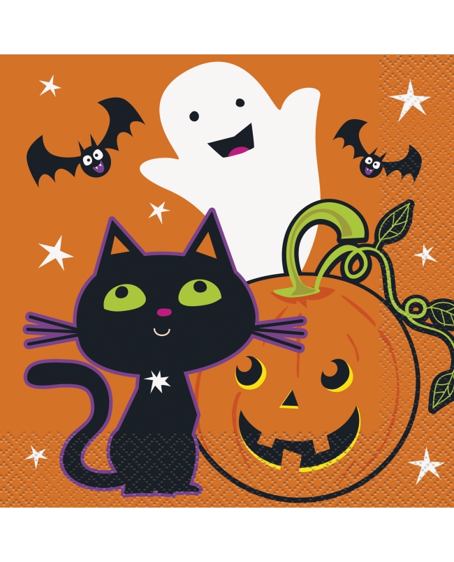 Servilletas 33X33cm Gato Y Calabaza