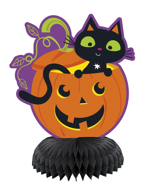 Deco Mini Nido Abeja Gato Y Calabaza 15,2cm