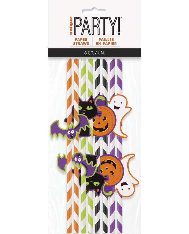 Pajitas Rayadas Halloween Papel