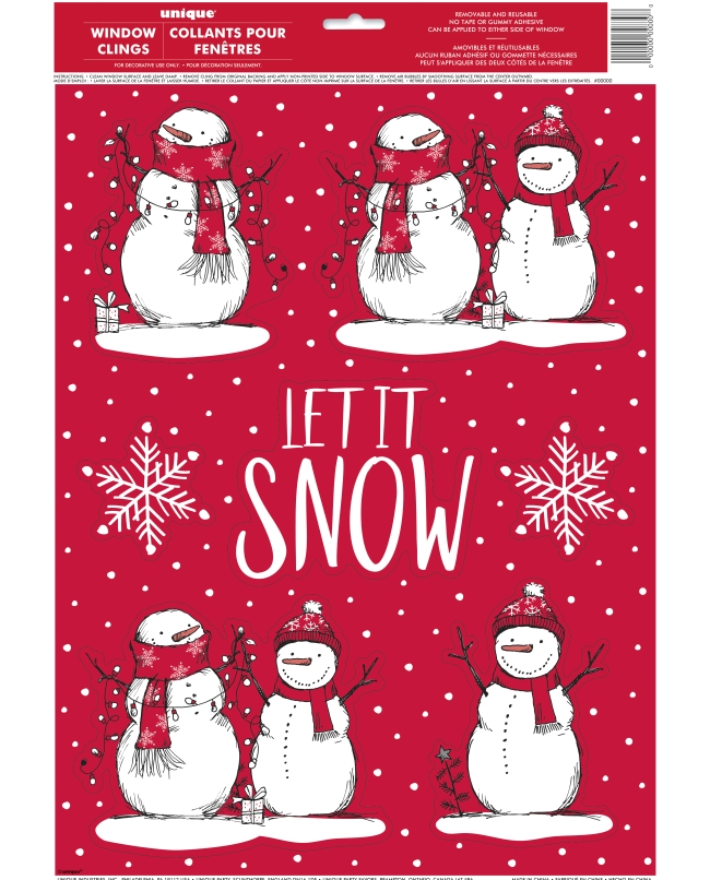 Deco Pegatina Ventana Muñeco Nieve