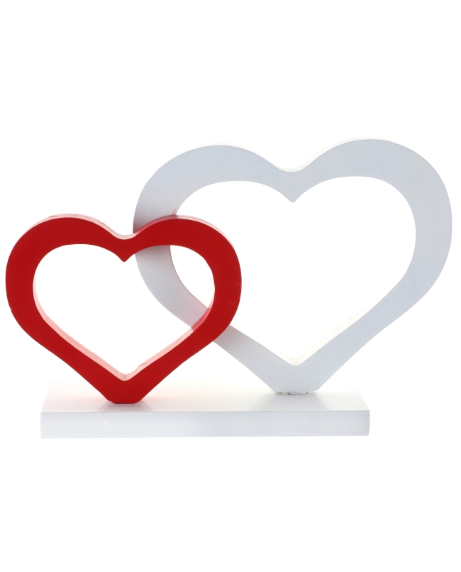 Centro Mesa Corazones San Valentin20.5 X 5 X 13.5cm Madera ***OFERTA DTO NO ACUMULABLE