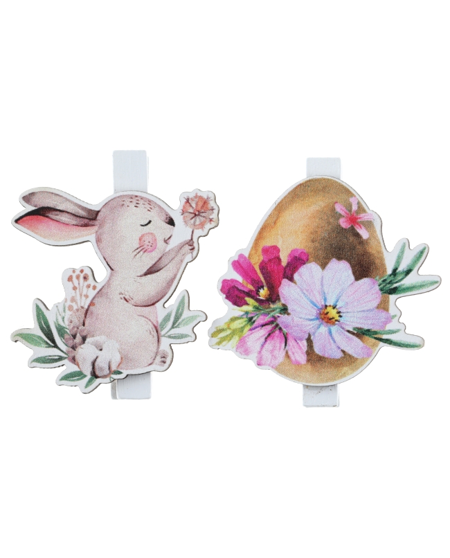 Pinzas Pascua 4 X 5cm Madera ***OFERTA DTO NO ACUMULABLE