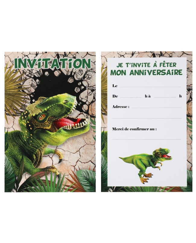 Invitaciones Dinosaurio 11X17cm Carton ***OFERTA DTO NO ACUMULABLE