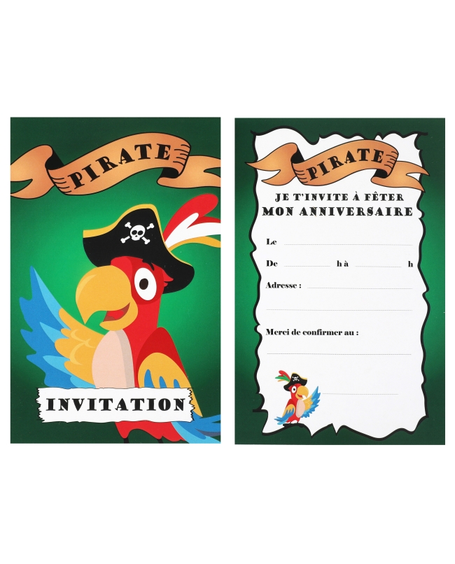 Invitacion Pirata 11X17cm Carton ***OFERTA DTO NO ACUMULABLE