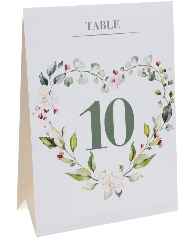 Numero Mesa 1-10 Boda Verde 15 X 21cm Carton ***OFERTA DTO NO ACUMULABLE