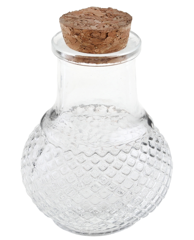 Tarro Redondo Vintage Transparente 5.5 6cm Vidrio Y Corcho ***OFERTA DTO NO ACUMULABLE