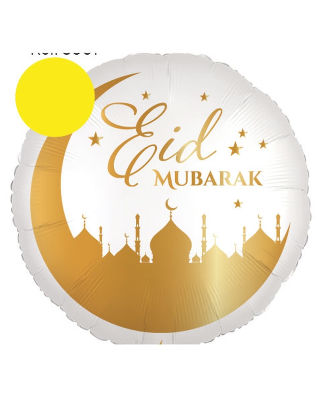 Globo Foil 45cm Eid Mubarak Oro Helio 0.015 m3 Al ***OFERTA DTO NO ACUMULABLE
