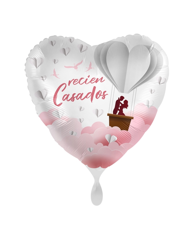 **17/43CM RECIEN CASADOS GLOBO CORAZON ***OFERTA DTO NO ACUMULABLE