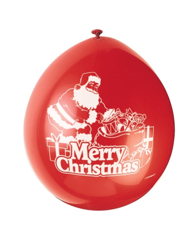 Globos Latex 22,8cm Merry Christmas Santa