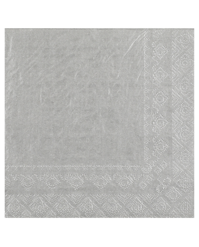 Servilletas cristal Plata 33x33cm Papel 2c 18gr/m2 ***OFERTA DTO NO ACUMULABLE