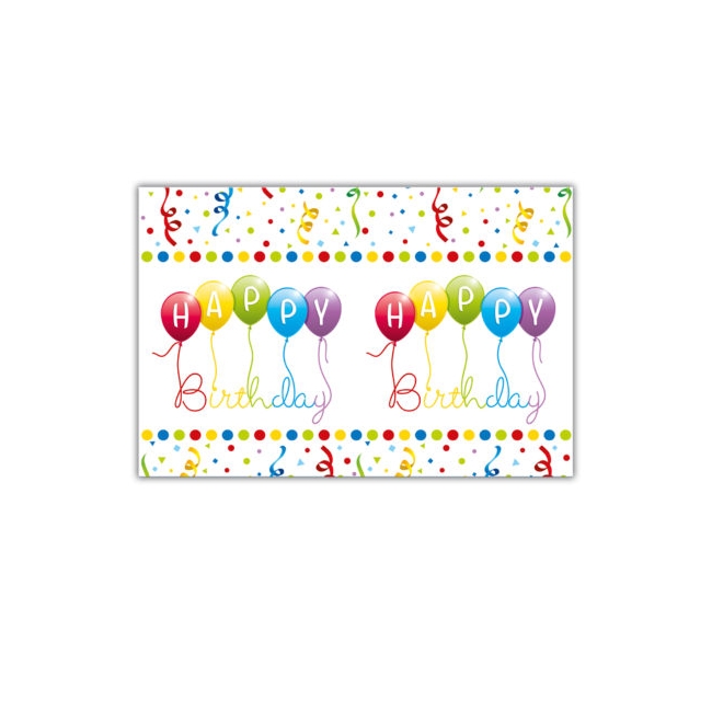 MANTEL PLASTICO HAPPY BDAY CONFETI 120 X 180cm