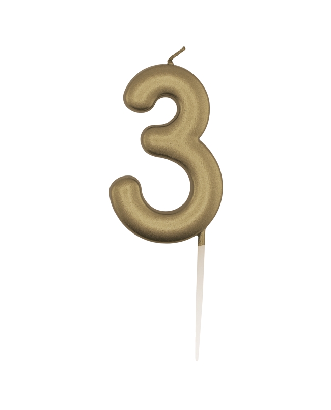 Vela Oro Metal Nº 3