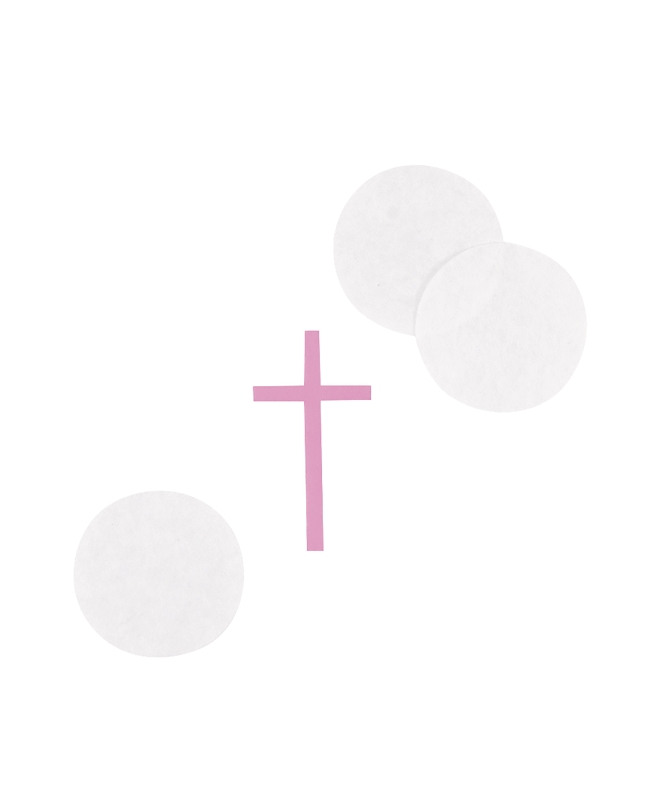 Confeti Cruces Comunion Cruz Rosa Papel 14gr