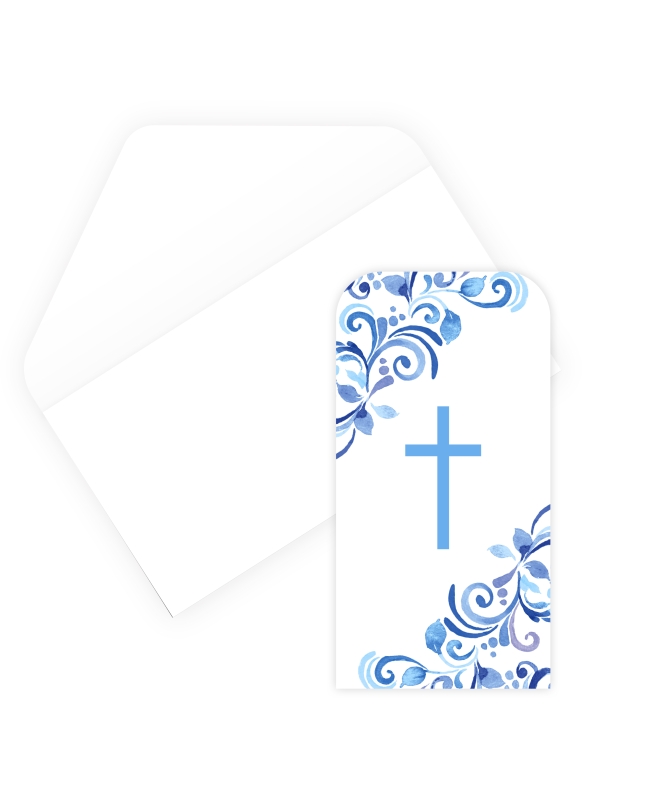 Tarjeta Comunion Cruz Azul Para Dinero Y Sobre