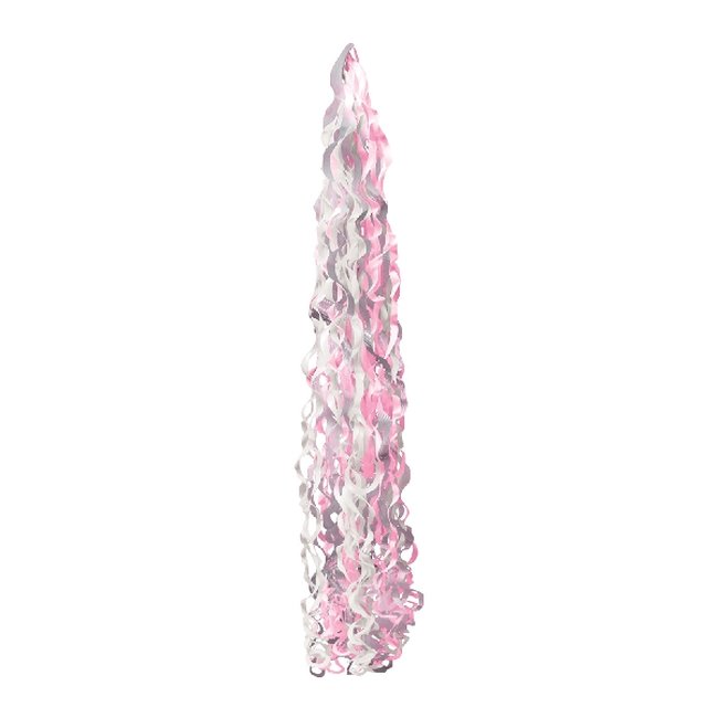 Acc. Twirlz Decoracion Cintas Para Globo: Colores Rosa/Blanco 15 X 86cm