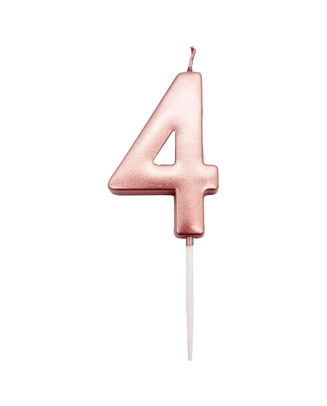 Vela Oro Rosa Metal Nº 4