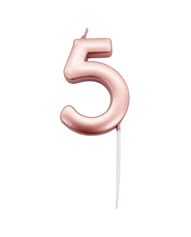 Vela Oro Rosa Metal Nº 5