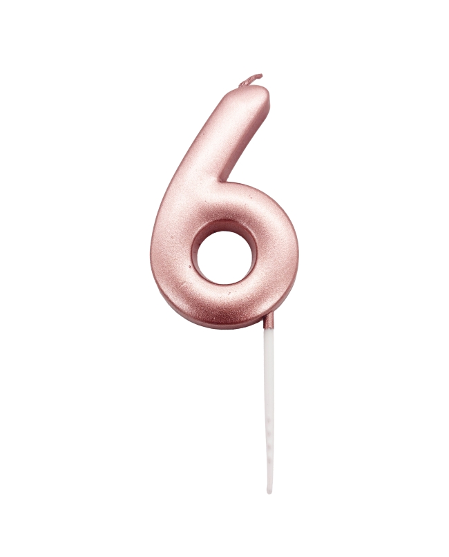 Vela Oro Rosa Metal Nº 6