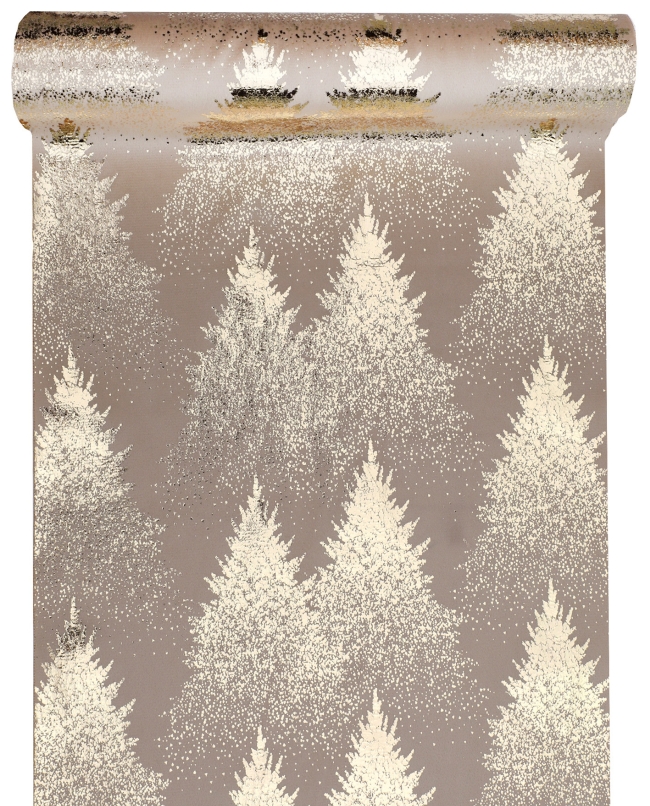 Camino Mesa Pinos Natural 28cm x 2,5m Terciopelo Poliester ***OFERTA DTO NO ACUMULABLE