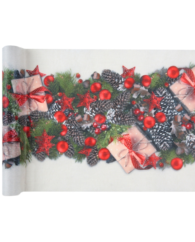 Camino Mesa Navidad Tradicional 30cm x 5m Tejido No Tejido Poliester ***OFERTA DTO NO ACUMULABLE