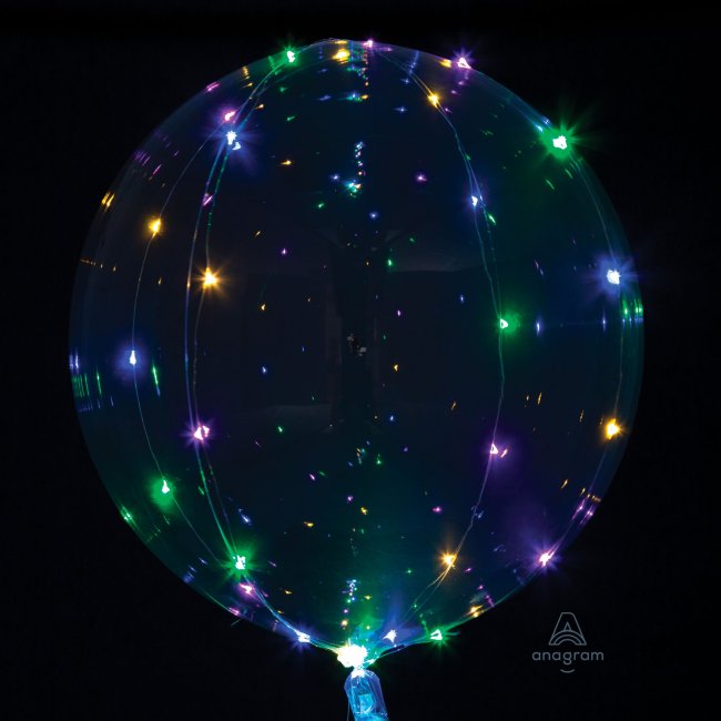 18/45cm Clearz Cristal Con Tira Led Multicolor Pilas No Incluidas