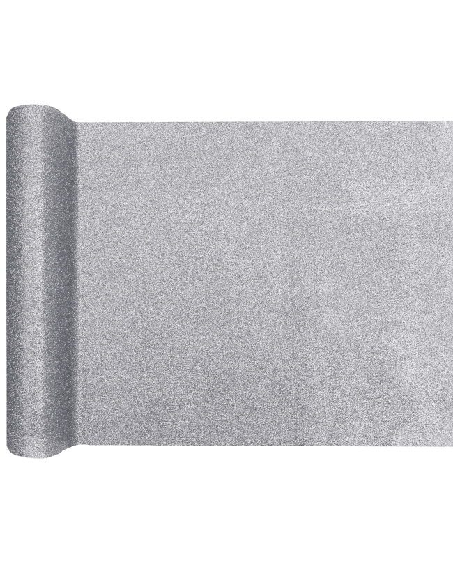 Camino Mesa Brillante Plata 28cm X 3m Poliester ***OFERTA DTO NO ACUMULABLE